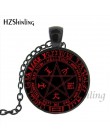 HZShinling HZ1-0045 Hellsing Alucard Pentagram naszyjnik szkło Cabochon Hellsing Pentagram wisiorek typu statement naszyjniki hu
