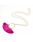 Boho czeski etniczne frędzle naszyjnik dla kobiet długi złoty łańcuch zimowy sweter Choker odzież biżuteria akcesoria