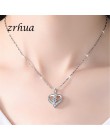 ZRHUA 925 Sterling Silver naszyjnik łańcuch cyrkon wisiorki serca naszyjniki dla kobiet kolye Choker wysokiej jakości biżuteria 