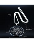 Duży talizman Baphomet ze stali nierdzewnej naszyjnik ze stali wisiorek dla mężczyzn/kobiet koza PIN biżuteria Satanic PIN lucyf