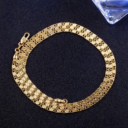 Unisex złoty kolor srebrny łańcuch collares naszyjnik dla kobiet mężczyzn płaski wąż Link Chain karabińczyk biżuteria Drop Shipp