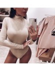 Forefair Sexy jednokolorowy golf Body damskie z długim rękawem topy jesienno-zimowa elegancka wąska obcisła czarna biała Body da