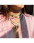 Yumfeel marka ręcznie robiona biżuteria naszyjnik z koralików kobiety artystyczne modne biżuteria z koralików Choker naszyjniki