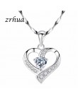 ZRHUA 925 Sterling Silver naszyjnik łańcuch cyrkon wisiorki serca naszyjniki dla kobiet kolye Choker wysokiej jakości biżuteria 