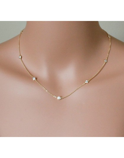 Nowy autentyczny 925 sterling silver cz koralik śliczne kobiety choker 40 + 5cm przedłużyć srebrny naszyjnik łańcuch