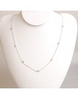 Nowy autentyczny 925 sterling silver cz koralik śliczne kobiety choker 40 + 5cm przedłużyć srebrny naszyjnik łańcuch