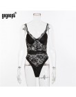 Gagaopt 2020 lato koronkowe body kobiety sukienka bodycon z wycięciami Sexy body kombinezon kombinezony Streetwear
