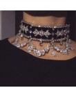 KMVEXO 2019 moda kryształ kryształ górski Choker naszyjnik aksamitne oświadczenie naszyjnik dla kobiet Collares Chocker biżuteri