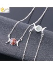 CSJA Vintage półksiężyc naszyjnik na obojczyk księżyc słońce wisiorki kolor srebrny Choker z kamienia naturalnego krótkie naszyj