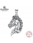 Eudora 925 Sterling Silver głowa konia naszyjnik wisiorek Celtics ducha koń naszyjnik konny biżuteria zwierząt wisiorki CYD424
