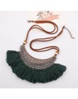 2019 nowy modny Retro etniczne artystyczne wisiorki z frędzlami naszyjniki dla kobiet aksamitny łańcuszek Choker naszyjnik boho 