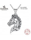 Eudora 925 Sterling Silver głowa konia naszyjnik wisiorek Celtics ducha koń naszyjnik konny biżuteria zwierząt wisiorki CYD424
