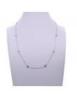 Nowy autentyczny 925 sterling silver cz koralik śliczne kobiety choker 40 + 5cm przedłużyć srebrny naszyjnik łańcuch