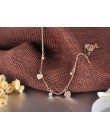 Lokaer naszyjnik choker ze stali nierdzewnej naszyjnik serce i cyrkon Charms różowe złoto kolorowy wisiorek naszyjniki biżuteria