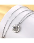 Naszyjnik listowy 100 języków kocham cię projekcja naszyjnik kobiety biżuteria Collier Femme Bijoux 2019 najlepsze prezenty dla 