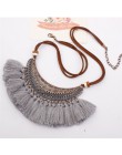 2019 nowy modny Retro etniczne artystyczne wisiorki z frędzlami naszyjniki dla kobiet aksamitny łańcuszek Choker naszyjnik boho 