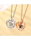 Naszyjnik listowy 100 języków kocham cię projekcja naszyjnik kobiety biżuteria Collier Femme Bijoux 2019 najlepsze prezenty dla 