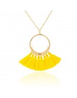 Boho czeski etniczne frędzle naszyjnik dla kobiet długi złoty łańcuch zimowy sweter Choker odzież biżuteria akcesoria