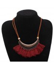 2019 nowy modny Retro etniczne artystyczne wisiorki z frędzlami naszyjniki dla kobiet aksamitny łańcuszek Choker naszyjnik boho 