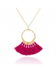 Boho czeski etniczne frędzle naszyjnik dla kobiet długi złoty łańcuch zimowy sweter Choker odzież biżuteria akcesoria