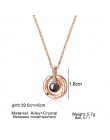 Naszyjnik listowy 100 języków kocham cię projekcja naszyjnik kobiety biżuteria Collier Femme Bijoux 2019 najlepsze prezenty dla 