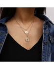 SHIXIN Boho proste Charms Choker naszyjnik kobiety maryja panna róża kwiat anioł Rune wisiorek w kształcie monety moda komunikat