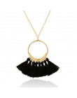 Boho czeski etniczne frędzle naszyjnik dla kobiet długi złoty łańcuch zimowy sweter Choker odzież biżuteria akcesoria