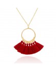Boho czeski etniczne frędzle naszyjnik dla kobiet długi złoty łańcuch zimowy sweter Choker odzież biżuteria akcesoria