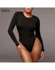 FSDA O Neck z długim rękawem solidny biały seksowny Body kobiety czarny jesienno-zimowy Body na ramiączkach szary w stylu Casual