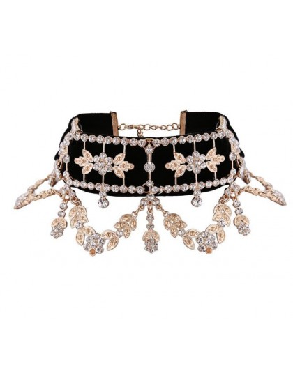 KMVEXO 2019 moda kryształ kryształ górski Choker naszyjnik aksamitne oświadczenie naszyjnik dla kobiet Collares Chocker biżuteri
