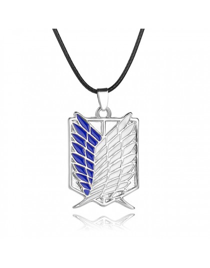 Atak na tytana naszyjniki wisiorki skrzydła wolności Metal Unisex skórzany łańcuszek modny wisiorek w dwóch kolorach