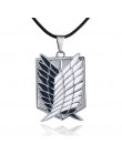 Atak na tytana naszyjniki wisiorki skrzydła wolności Metal Unisex skórzany łańcuszek modny wisiorek w dwóch kolorach