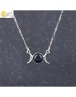 CSJA Vintage półksiężyc naszyjnik na obojczyk księżyc słońce wisiorki kolor srebrny Choker z kamienia naturalnego krótkie naszyj
