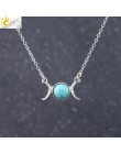 CSJA Vintage półksiężyc naszyjnik na obojczyk księżyc słońce wisiorki kolor srebrny Choker z kamienia naturalnego krótkie naszyj