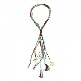 New Fashion 2019 naszyjnik damski z wisiorkiem czeski Vintage etniczny styl długi Tassel skórzana linka naszyjnik obroża