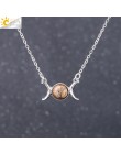 CSJA Vintage półksiężyc naszyjnik na obojczyk księżyc słońce wisiorki kolor srebrny Choker z kamienia naturalnego krótkie naszyj