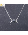 CSJA Vintage półksiężyc naszyjnik na obojczyk księżyc słońce wisiorki kolor srebrny Choker z kamienia naturalnego krótkie naszyj