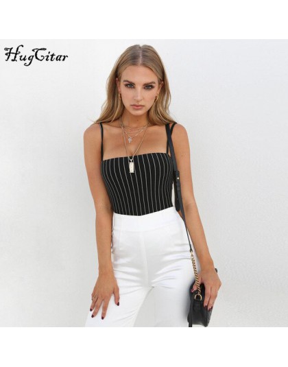 Hugcitar paski spaghetti pasek slash prosto neck backless sexy bodycon body 2019 lato kobiety moda body