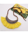 2019 nowy modny Retro etniczne artystyczne wisiorki z frędzlami naszyjniki dla kobiet aksamitny łańcuszek Choker naszyjnik boho 