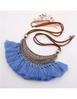 2019 nowy modny Retro etniczne artystyczne wisiorki z frędzlami naszyjniki dla kobiet aksamitny łańcuszek Choker naszyjnik boho 