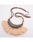 2019 nowy modny Retro etniczne artystyczne wisiorki z frędzlami naszyjniki dla kobiet aksamitny łańcuszek Choker naszyjnik boho 