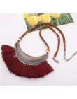 2019 nowy modny Retro etniczne artystyczne wisiorki z frędzlami naszyjniki dla kobiet aksamitny łańcuszek Choker naszyjnik boho 