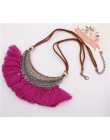 2019 nowy modny Retro etniczne artystyczne wisiorki z frędzlami naszyjniki dla kobiet aksamitny łańcuszek Choker naszyjnik boho 