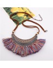 2019 nowy modny Retro etniczne artystyczne wisiorki z frędzlami naszyjniki dla kobiet aksamitny łańcuszek Choker naszyjnik boho 