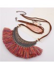 2019 nowy modny Retro etniczne artystyczne wisiorki z frędzlami naszyjniki dla kobiet aksamitny łańcuszek Choker naszyjnik boho 