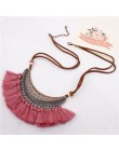 2019 nowy modny Retro etniczne artystyczne wisiorki z frędzlami naszyjniki dla kobiet aksamitny łańcuszek Choker naszyjnik boho 