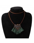 2019 nowy modny Retro etniczne artystyczne wisiorki z frędzlami naszyjniki dla kobiet aksamitny łańcuszek Choker naszyjnik boho 