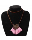 2019 nowy modny Retro etniczne artystyczne wisiorki z frędzlami naszyjniki dla kobiet aksamitny łańcuszek Choker naszyjnik boho 