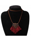 2019 nowy modny Retro etniczne artystyczne wisiorki z frędzlami naszyjniki dla kobiet aksamitny łańcuszek Choker naszyjnik boho 
