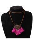 2019 nowy modny Retro etniczne artystyczne wisiorki z frędzlami naszyjniki dla kobiet aksamitny łańcuszek Choker naszyjnik boho 